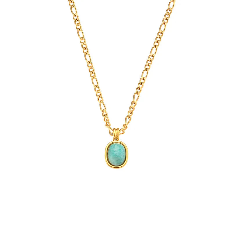 Oval Amazonite Pendant Necklace